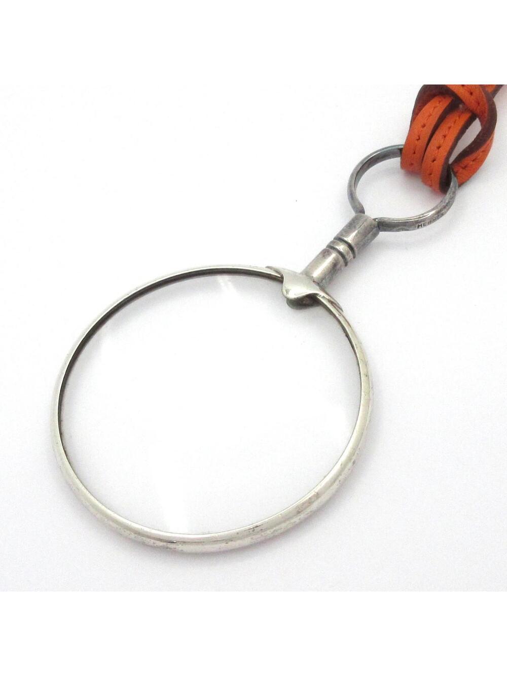 Hermes Silver Orange Hardware Leather #348613H12B